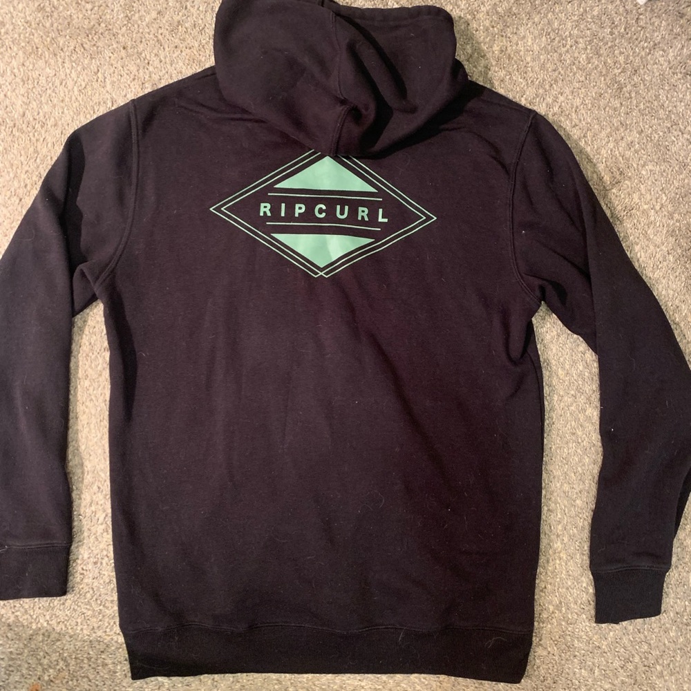Rip Curl Black Hoodie with Green Logo